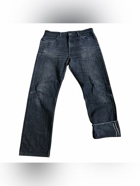 Freenote Cloth Mens Wilkes Western Cut Japanese Selvedge Denim Jeans Sz 35 Black